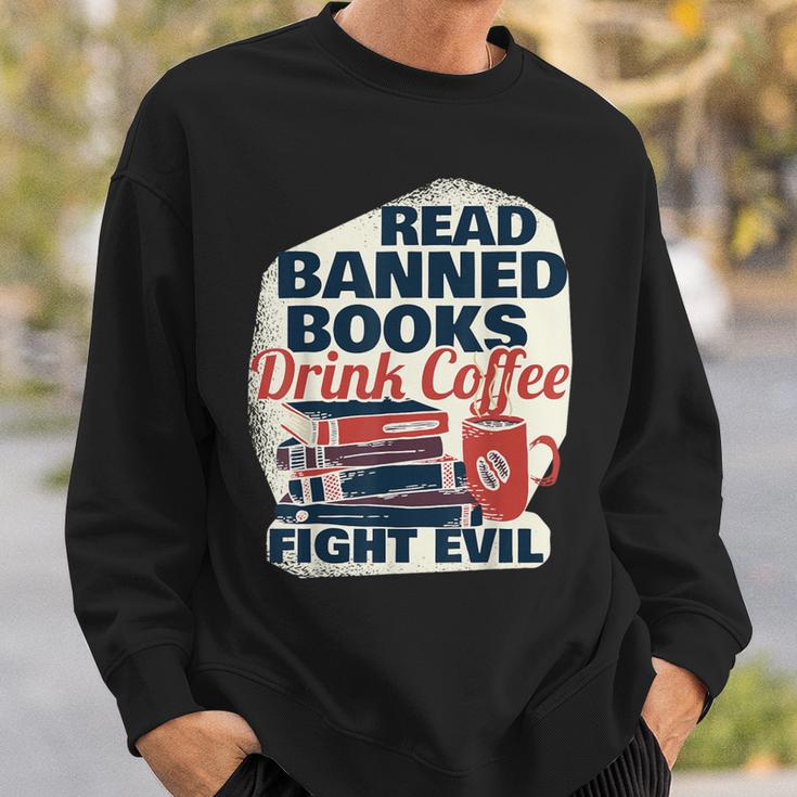 Cute Bookworm Tees Read Banned Books Drink Coffee Small -Adults Sweatshirt Gifts for Him