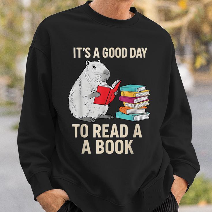 Cute Capybara It's a Good Day To Read a Book World Book Day Sweatshirt Gifts for Him