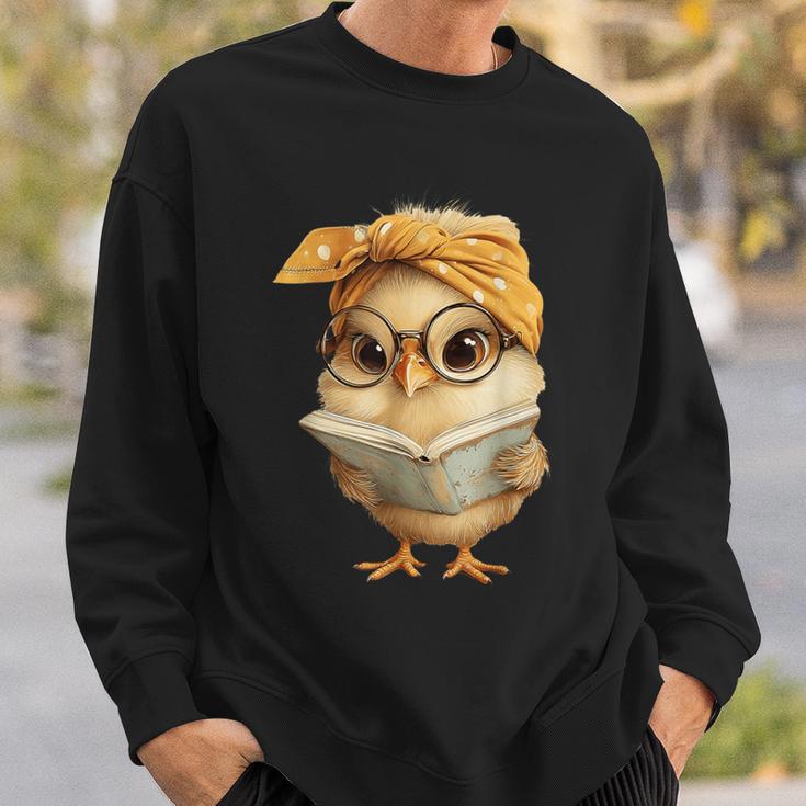 Cute Chick Reading Book Bandana Sweatshirt Gifts for Him