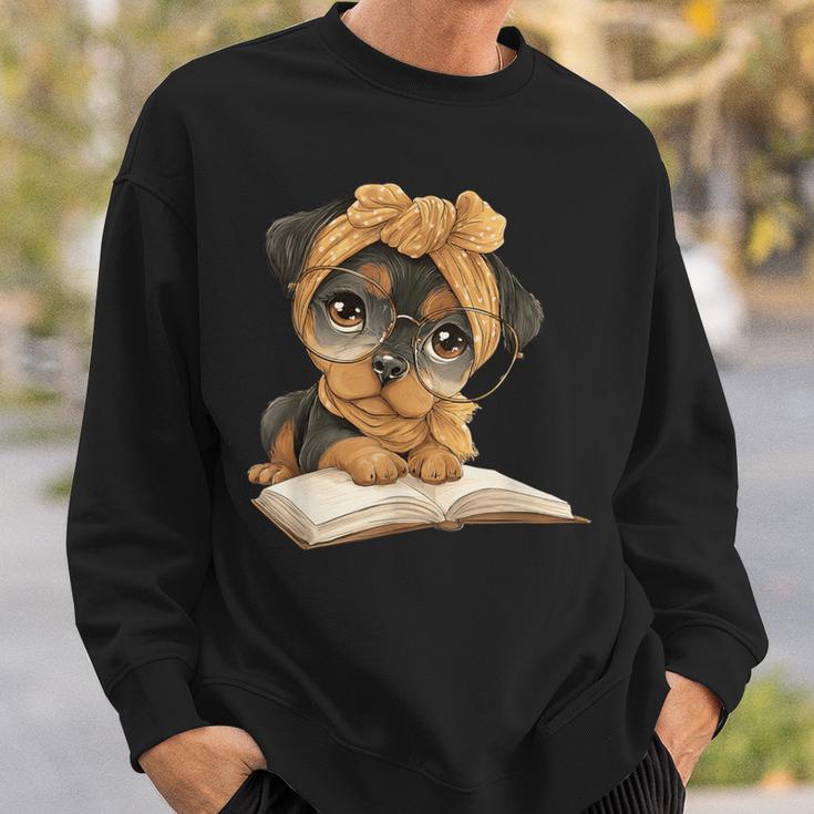 Cute Dog Reading Book Bandana Pup Reader Sweatshirt Gifts for Him Cute Dog Reading Book Bandana Pup Reader Sweatshirt Gifts for Him
