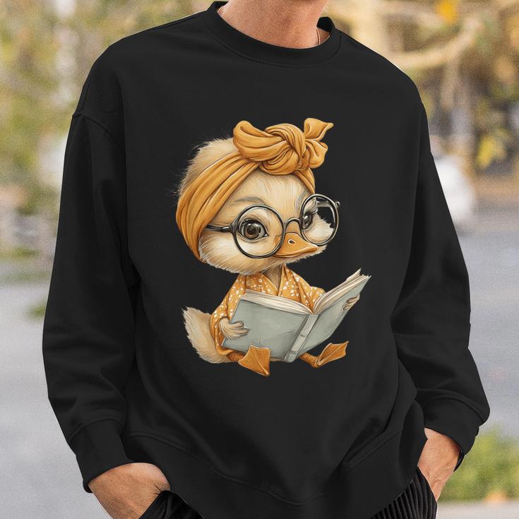 Cute Duckling Reading Book With Sweatshirt Gifts for Him