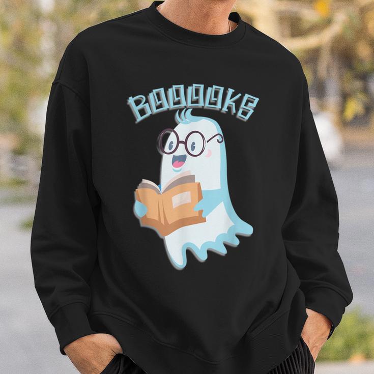 Cute Ghost Book Reading Halloween Teacher Top Men Women Kids Sweatshirt Gifts for Him