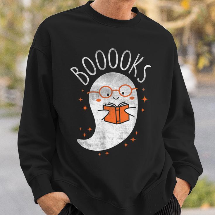 Cute Ghost Book Reading Halloween Teacher Top Sweatshirt Gifts for Him