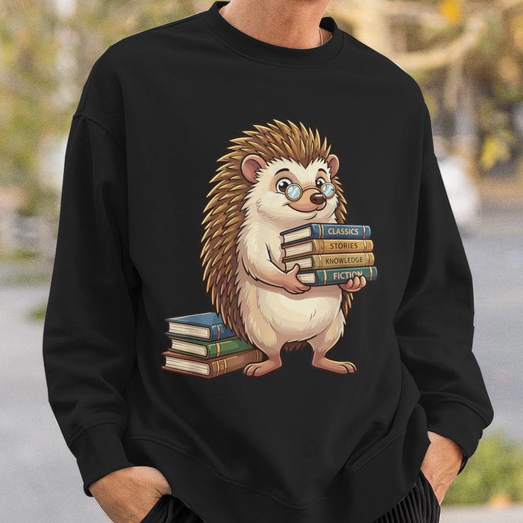 Cute Hedgehog Classics Stories Knowledge Fiction Reading Sweatshirt Gifts for Him