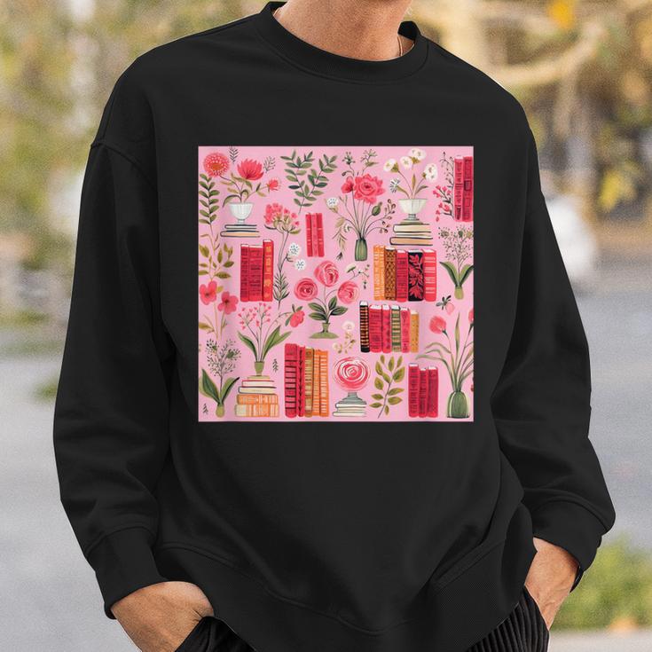 Cute Pink Book Pattern Book Lover Sweatshirt Gifts for Him Cute Pink Book Pattern Book Lover Sweatshirt Gifts for Him