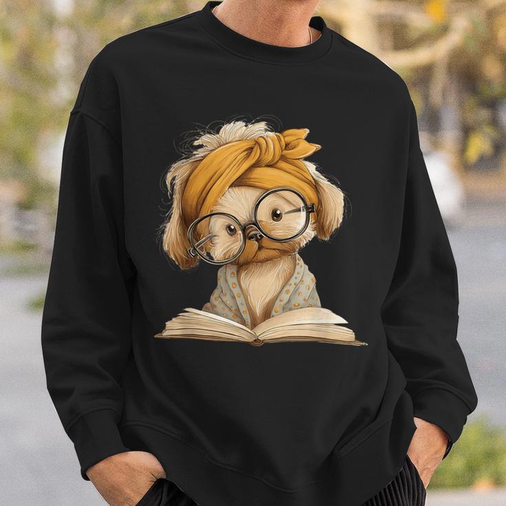 Cute Puppy Reading Dog Book Lover Animal Graphic Small Open Sweatshirt Gifts for Him Cute Puppy Reading Dog Book Lover Animal Graphic Small Open Sweatshirt Gifts for Him