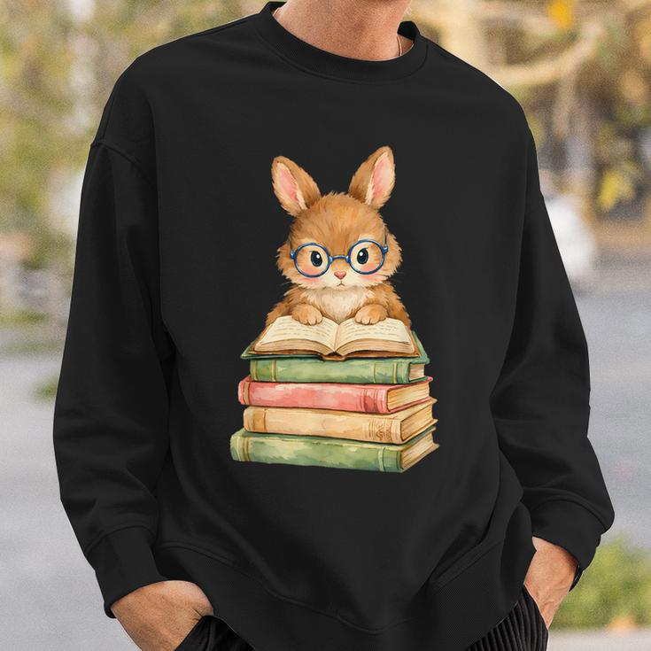 Cute Rabbit Bunny Reading Book Easter Day Teacher Librarian Sweatshirt Gifts for Him Cute Rabbit Bunny Reading Book Easter Day Teacher Librarian Sweatshirt Gifts for Him