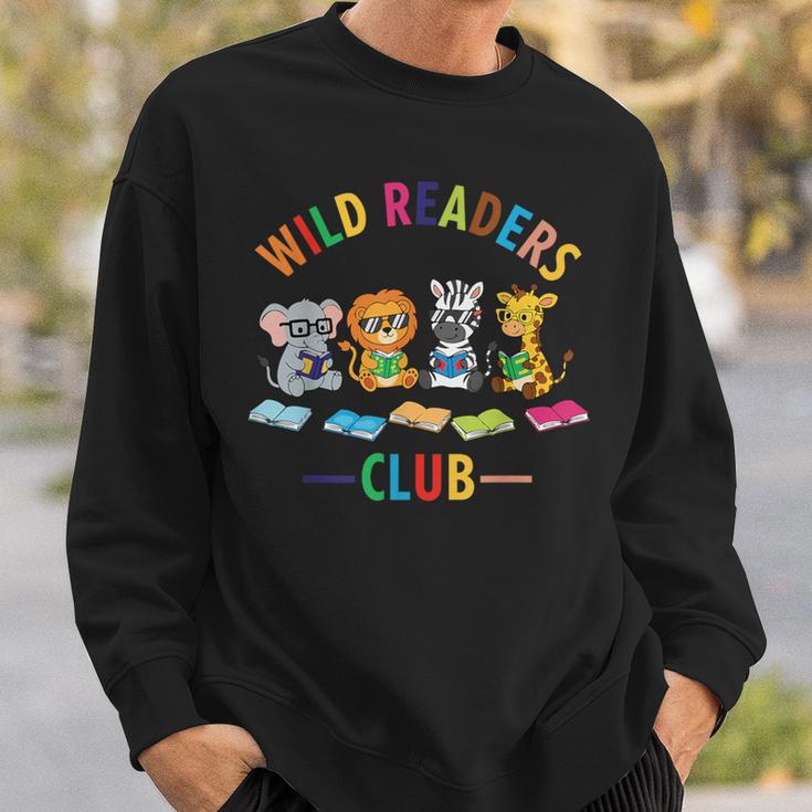 Cute Safari Animals Reading Books Reading Club Kids Literacy Sweatshirt Gifts for Him