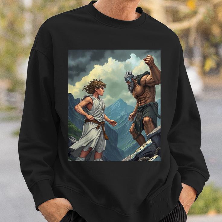 David And Goliath Bible Book Of Samuel King David Comic Sweatshirt Gifts for Him David And Goliath Bible Book Of Samuel King David Comic Sweatshirt Gifts for Him