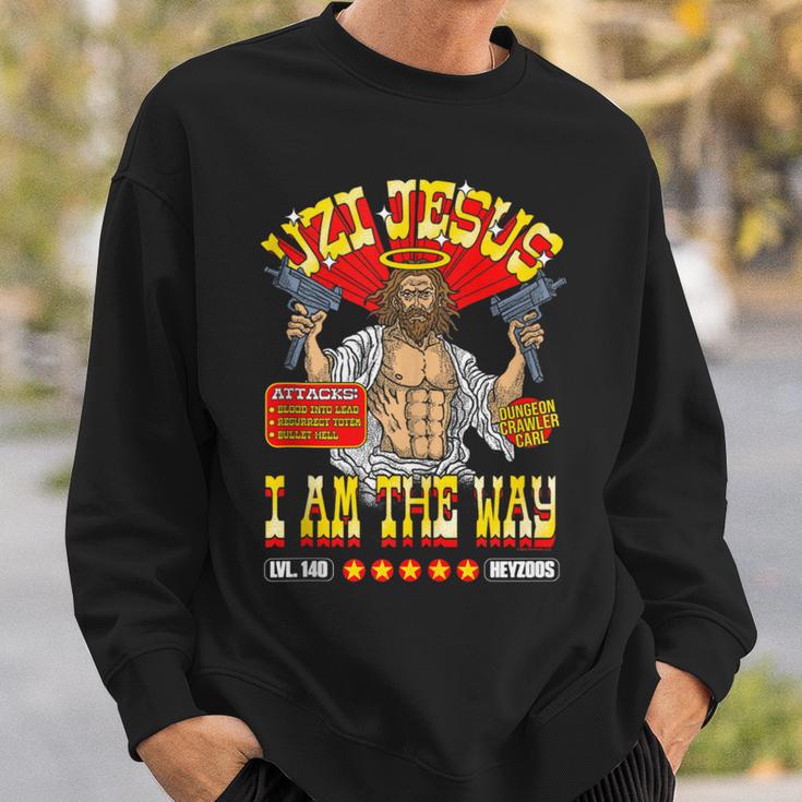 DCC Uzi Jesus I Am The Way Character Stats RPG Books Sweatshirt Gifts for Him