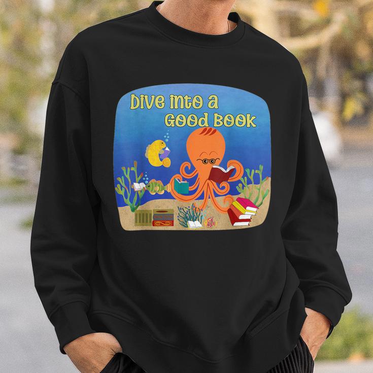 Dive Into a Good Book Reading Pun Sweatshirt Gifts for Him Dive Into a Good Book Reading Pun Sweatshirt Gifts for Him