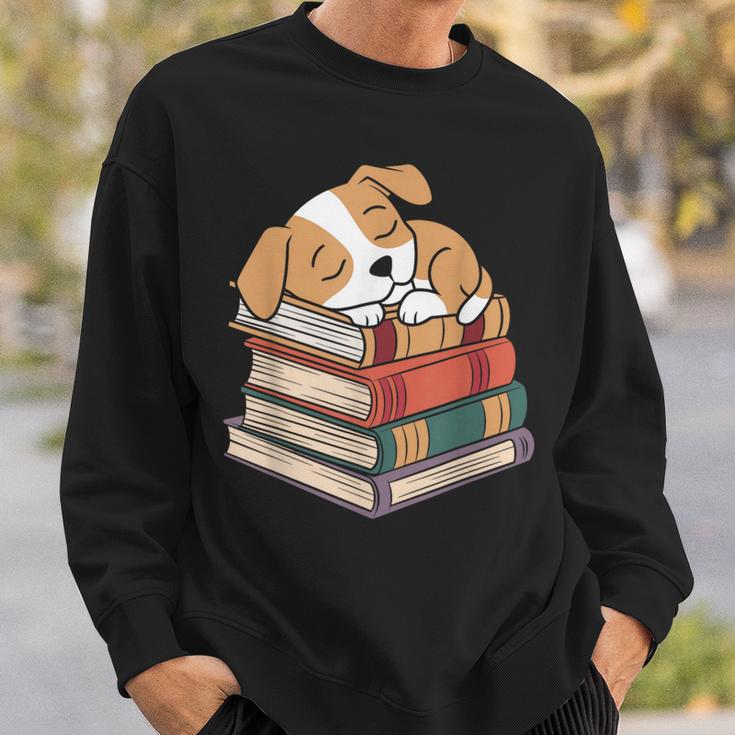 Dog Reading Book Pajama Sleep Sweatshirt Gifts for Him