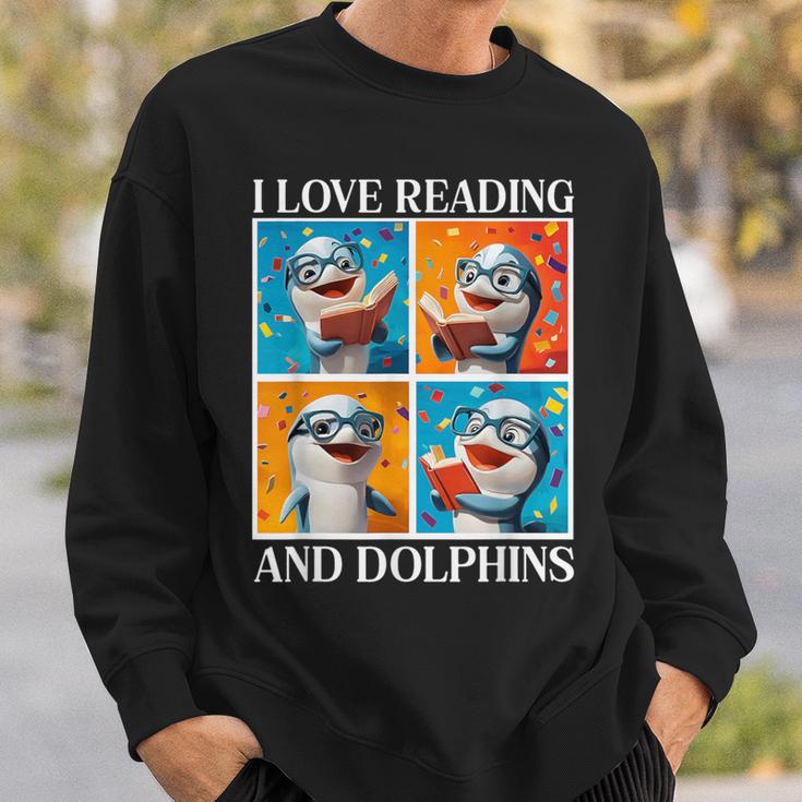 Dolphin Love Reading And Dolphins Child Book Lover Sweatshirt Gifts for Him Dolphin Love Reading And Dolphins Child Book Lover Sweatshirt Gifts for Him