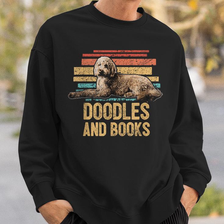 Doodles And Books Goldendoodle Dog Doodle Book Lover Retro Sweatshirt Gifts for Him Doodles And Books Goldendoodle Dog Doodle Book Lover Retro Sweatshirt Gifts for Him