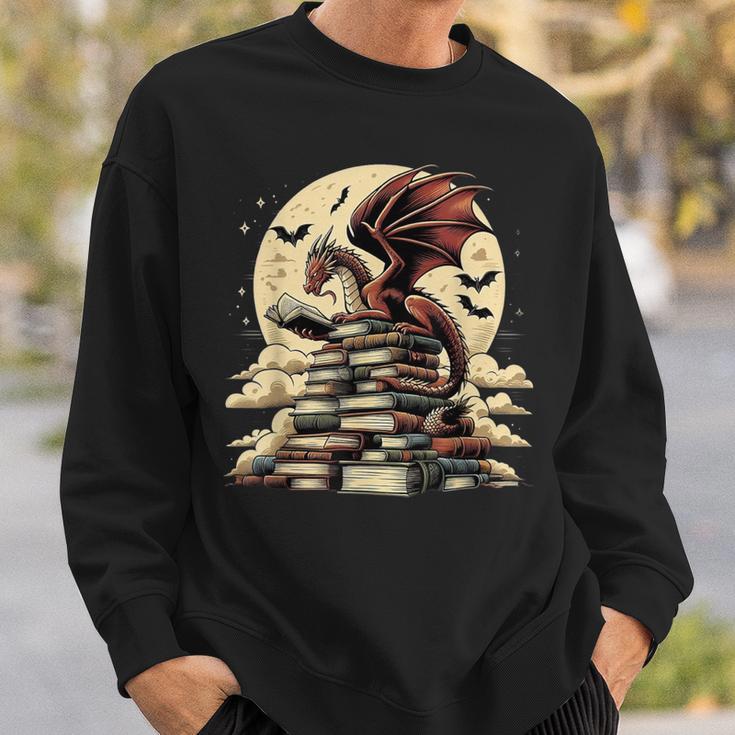Dragon Reading a Book Dragons And Books Lover Bookworm Sweatshirt Gifts for Him Dragon Reading a Book Dragons And Books Lover Bookworm Sweatshirt Gifts for Him