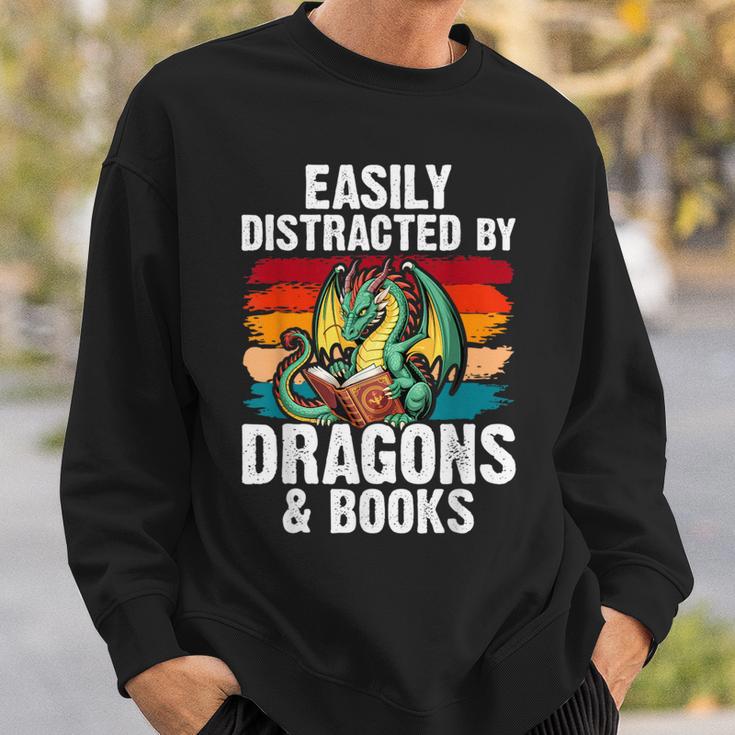 Dragon Reading Book Retro Vintage 80s Library Bookworm Sweatshirt Gifts for Him Dragon Reading Book Retro Vintage 80s Library Bookworm Sweatshirt Gifts for Him