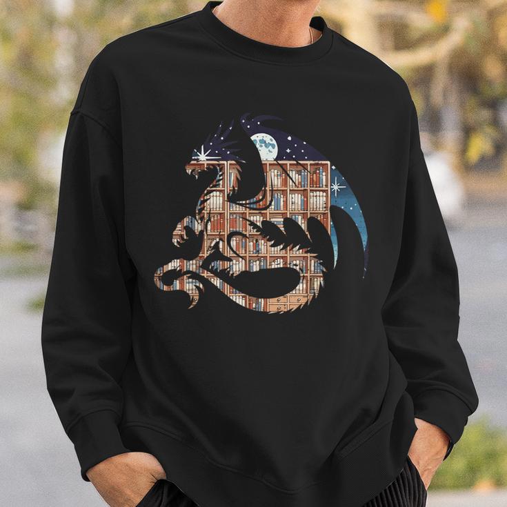 Dragon Silhouette Books Librarian Bookworm Women Men Kids Sweatshirt Gifts for Him
