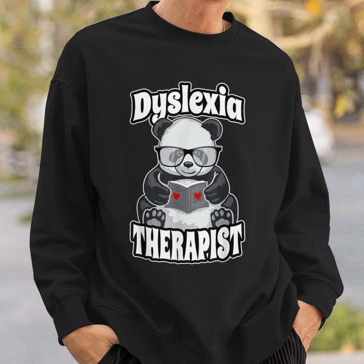 Dyslexia Therapist Teacher Dyslexic Therapy Panda Book Heart Sweatshirt Gifts for Him