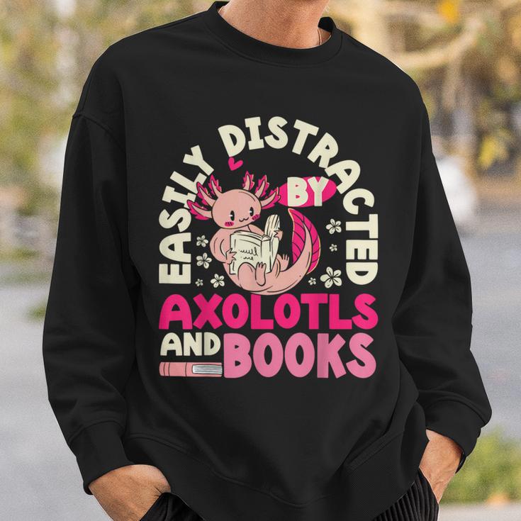 Easily Distracted By Axolotls And Books Cute Animal Lover Sweatshirt Gifts for Him Easily Distracted By Axolotls And Books Cute Animal Lover Sweatshirt Gifts for Him