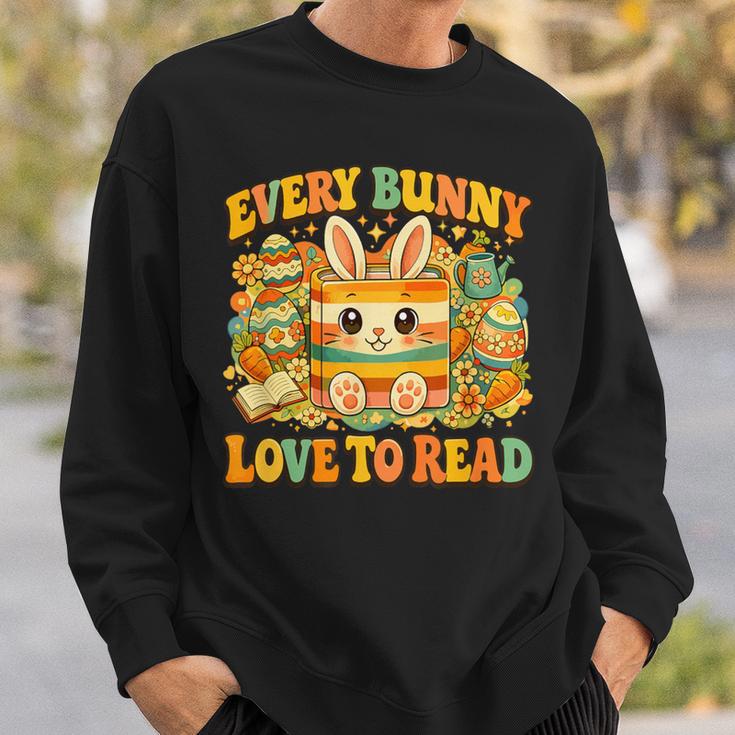 Every Bunny Loving Read Easter Eggs Bunny Book Bookworm Sweatshirt Gifts for Him