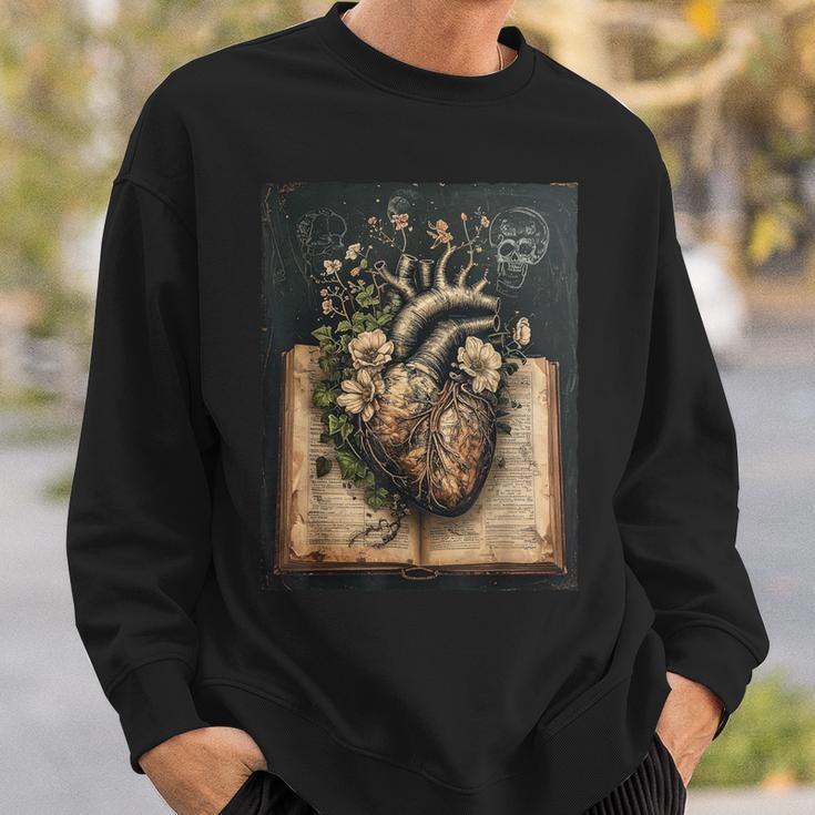Floral Anatomical Heart Dark Academia Vintage Gothic Book Sweatshirt Gifts for Him Floral Anatomical Heart Dark Academia Vintage Gothic Book Sweatshirt Gifts for Him