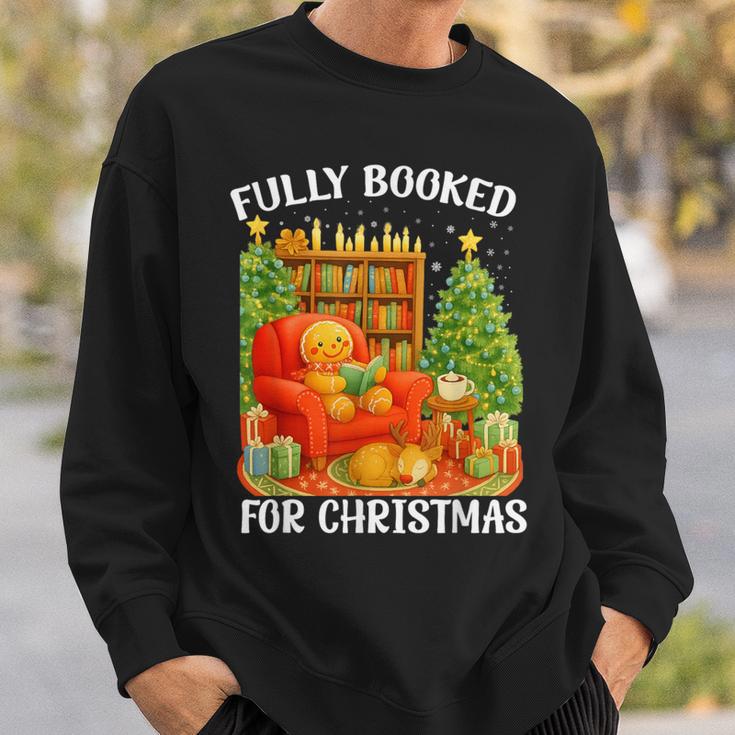 Fully Booked For Christmas Holiday Book Lover Santa Sweatshirt Gifts for Him