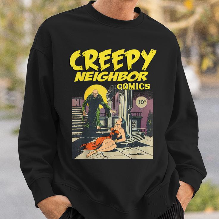 FUNNY Creepy Neighbor Comics Parody Horror Comic Book Sweatshirt Gifts for Him