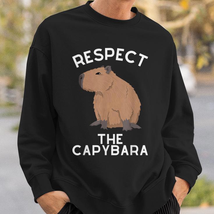 Respect The Capybara げっ歯類好き カピバラ アニマルジョーク スウェットシャツ 彼への贈り物