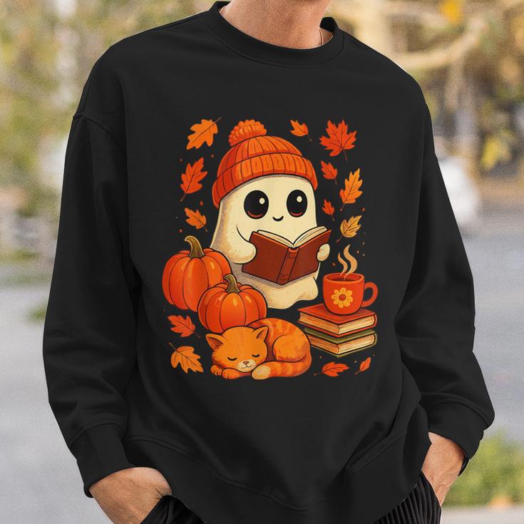 Ghost Reading Book Lovers Autumn Fall Halloween Sweatshirt Gifts for Him Ghost Reading Book Lovers Autumn Fall Halloween Sweatshirt Gifts for Him