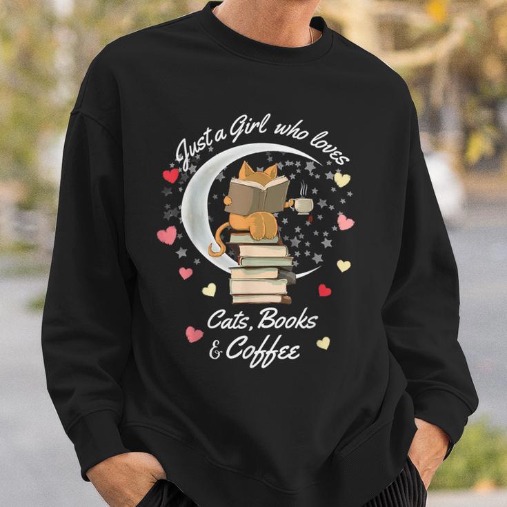 Only a Girl The Cat Books Sweatshirt Gifts for Him