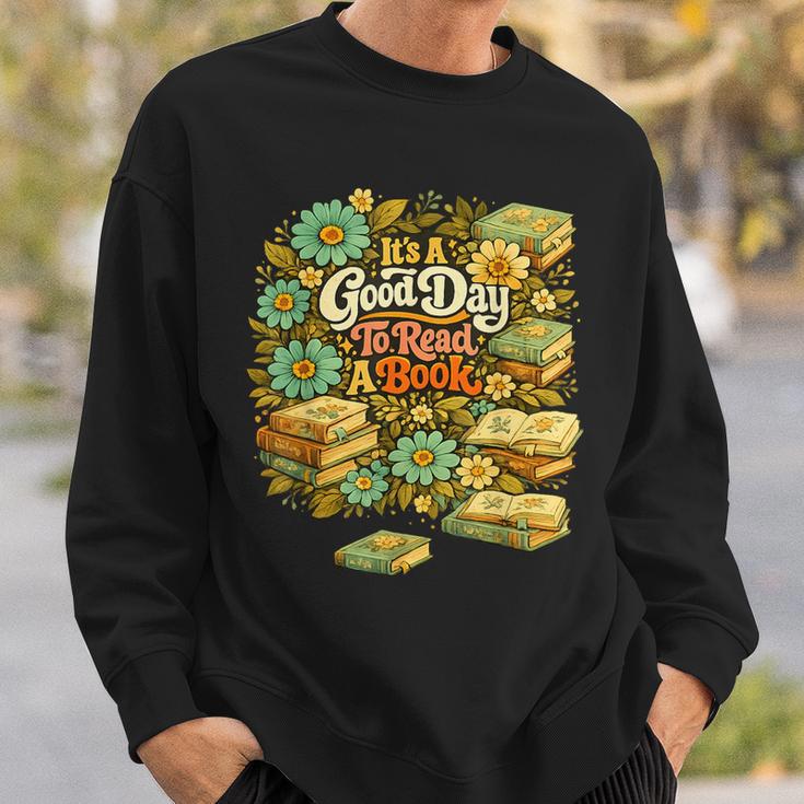 Good Day To Read A Book Floral Sweatshirt Gifts for Him