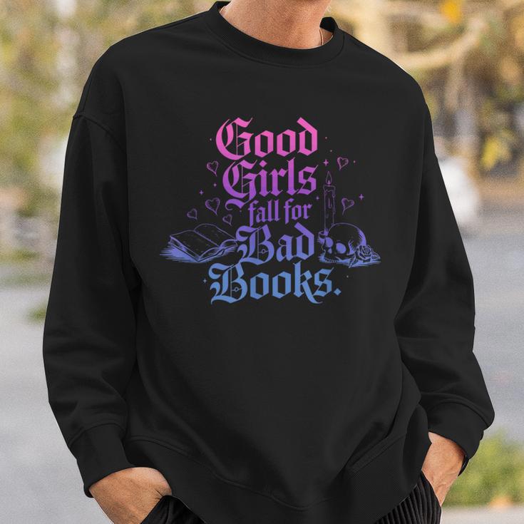 Good Girls Fall For Bad Books Smut Bookish Quote Sweatshirt Gifts for Him