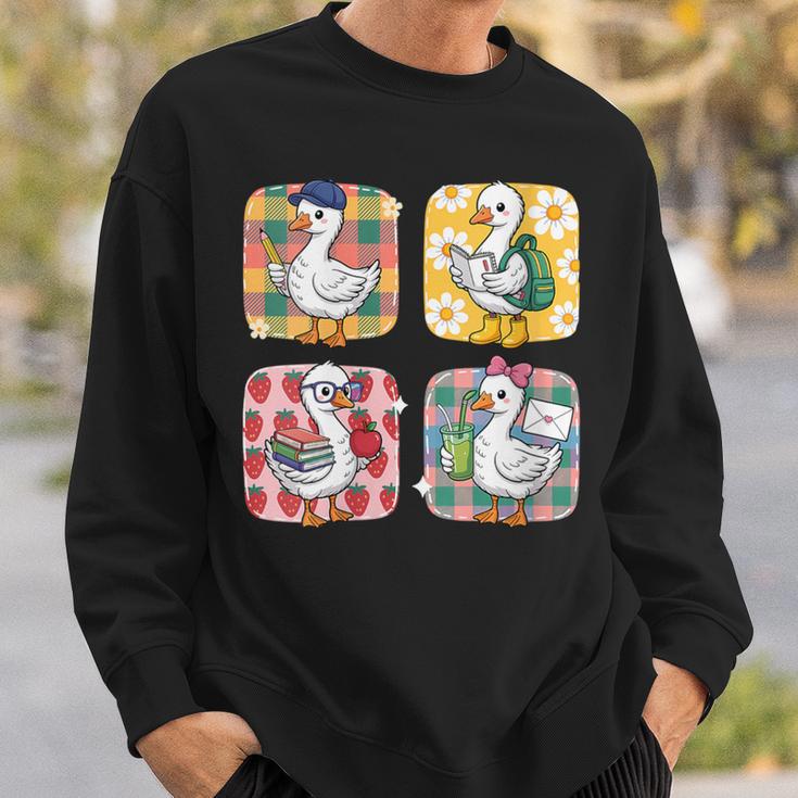Goose Teacher Back To School Goose Books Student Cute Sweatshirt Gifts for Him Goose Teacher Back To School Goose Books Student Cute Sweatshirt Gifts for Him