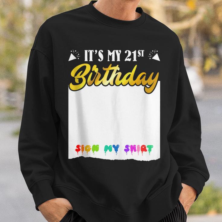 Guestbook My 21st Birthday Sign My Shirt Birthday Party Sweatshirt Gifts for Him