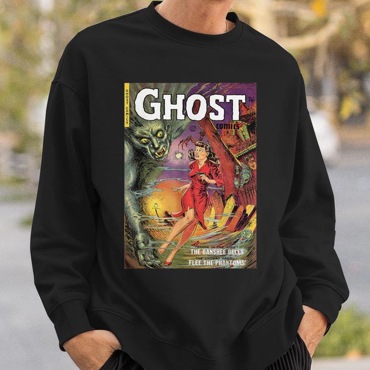 Halloween Horror Vintage Ghost Comic Book Retro Cartoon Sweatshirt Gifts for Him