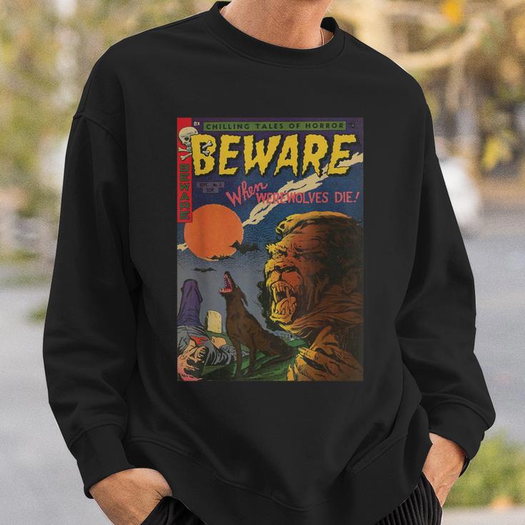 Halloween Horror Vintage Werewolf Comic Book Retro Sweatshirt Gifts for Him Halloween Horror Vintage Werewolf Comic Book Retro Sweatshirt Gifts for Him