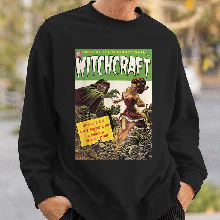 Halloween Horror Vintage Witch Zombie Comic Book Retro Scary Sweatshirt Gifts for Him