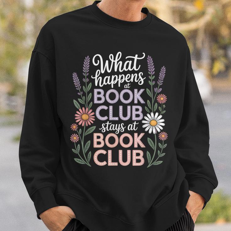 What Happens At Book Club Stays At Book Club Floral Sweatshirt Gifts for Him What Happens At Book Club Stays At Book Club Floral Sweatshirt Gifts for Him