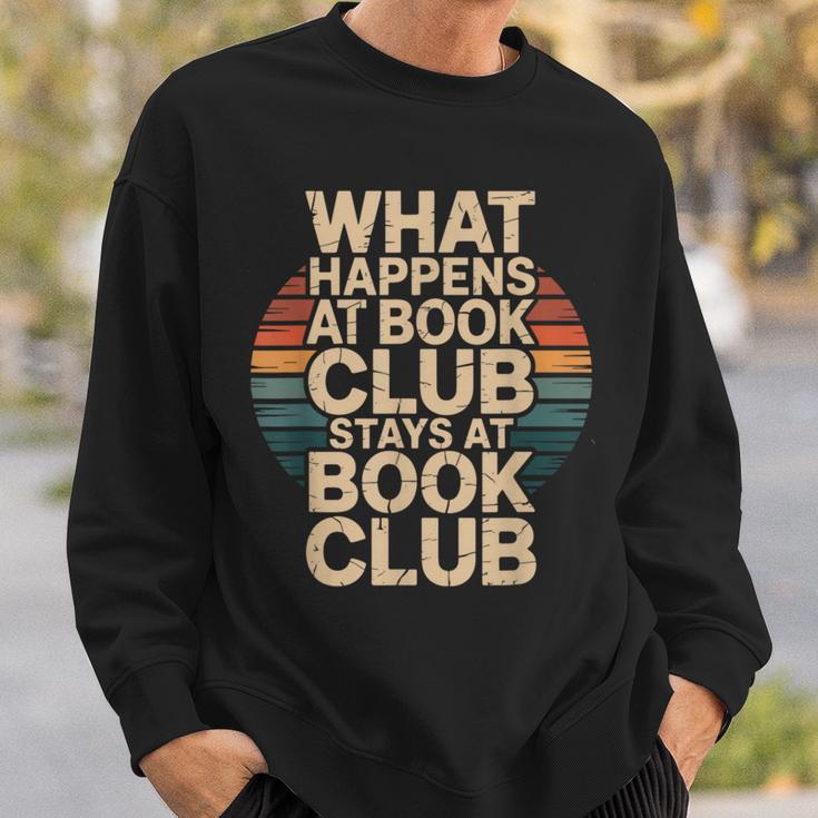 What Happens At Book Club Stays At Book Club Retro Sweatshirt Gifts for Him What Happens At Book Club Stays At Book Club Retro Sweatshirt Gifts for Him