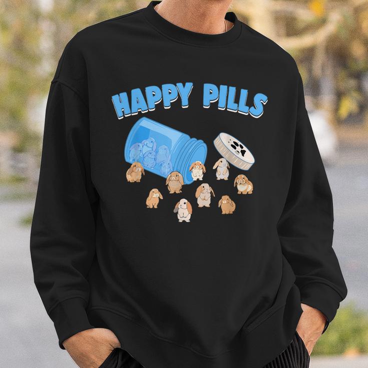 Happy Pills うさぎ 面白い ホーランドロップ バニー 恋人 ユーモア スウェットシャツ 彼への贈り物