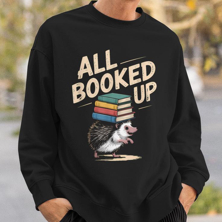 Hedgehog Book Lovers All Booked UP Retro Sweatshirt Gifts for Him Hedgehog Book Lovers All Booked UP Retro Sweatshirt Gifts for Him