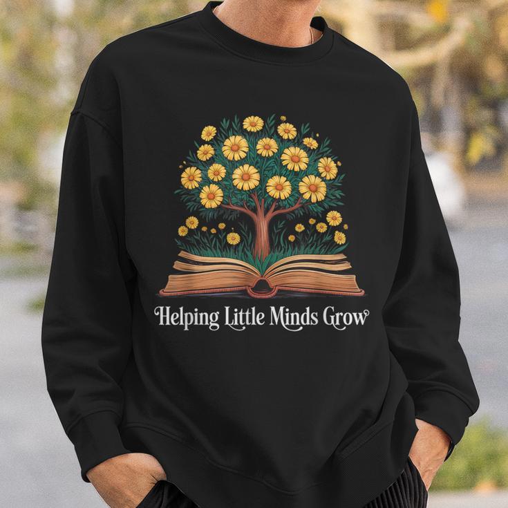 Helping Little Minds Grow Book Tree Education Sweatshirt Gifts for Him