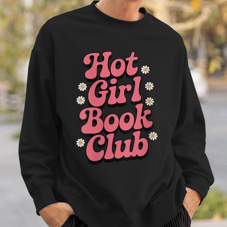 Hot Girl Book Club Retro Daisies Sweatshirt Gifts for Him
