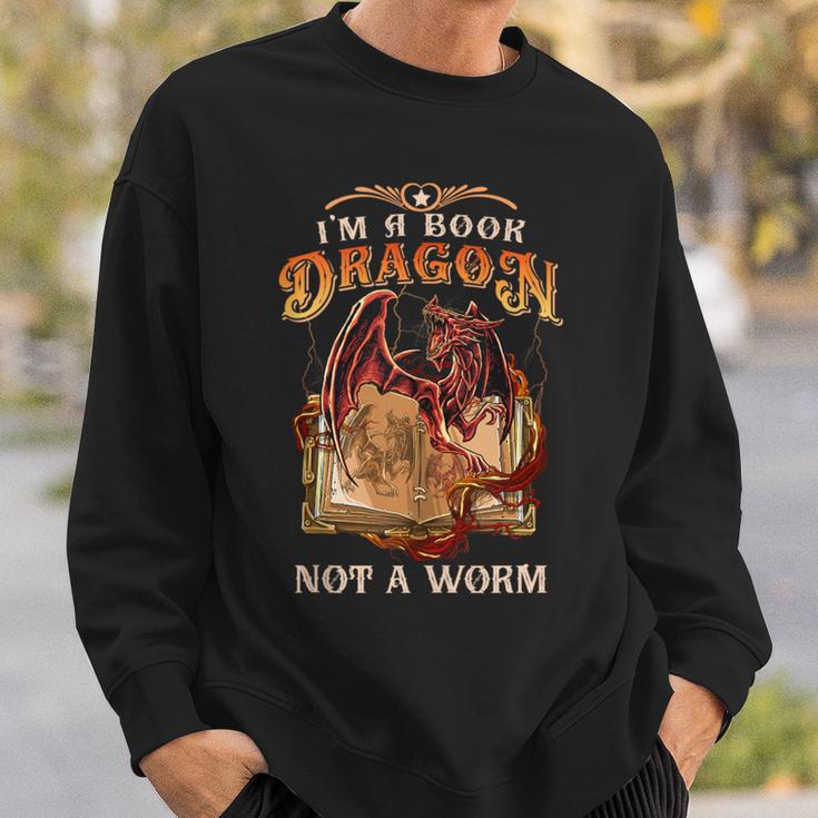 I'm a Book Dragon Not a Worm Dragon Reading a Books Sweatshirt Gifts for Him