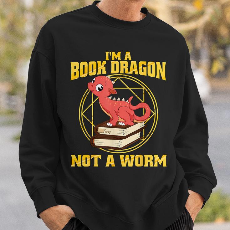 I'm A Book Dragon Not A WormShirt Bookworm Reading Sweatshirt Gifts for Him