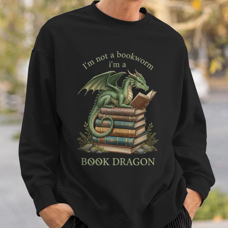 I'm Not A Bookworm I'm A Book Dragon Literary Dragon Reader Sweatshirt Gifts for Him