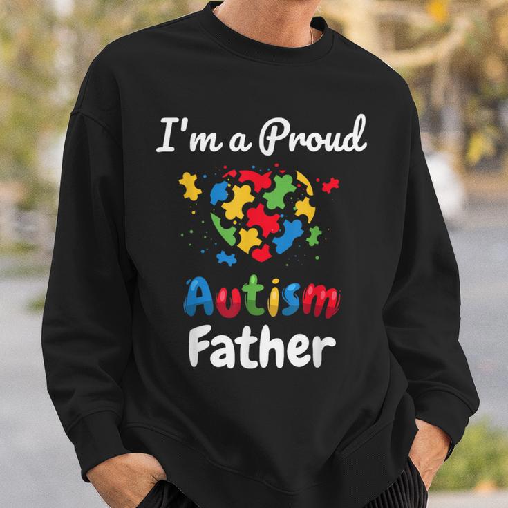 I'm A Proud Autism Father Dad Heart Sweatshirt Gifts for Him