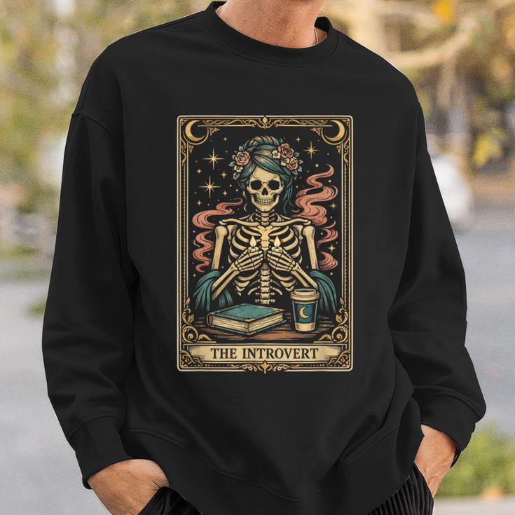 The Introvert Skeleton Tarot Card Coffee Book Lover Sweatshirt Gifts for Him