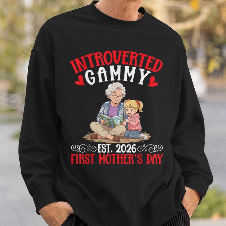 Introverted Gammy Est 2026 First Mother's Day Reading Book Sweatshirt Gifts for Him