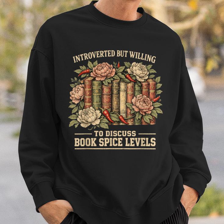 Introverted Spicy Book Reader Dark Romance Lover Bookworm Sweatshirt Gifts for Him